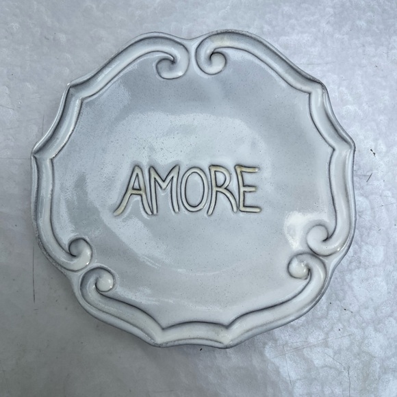 Vietri Amore White Decorative Trinket Dish 5” Italy - Picture 1 of 4